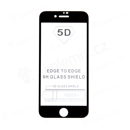 Tvrdené sklo "5D" pre Apple iPhone 7/8 - 2.5D - čierny rám - číre - 0,3 mm
