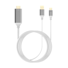 Propojovací kabel USB-C - HDMI + USB konektor pro Apple MacBook a další zařízení - 2m - bílý