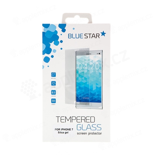 Tvrzené sklo (Tempered Glass) BLUE STAR pro Apple iPhone 7 / 8 - silikonový okraj - tl. 0,3mm / 2,5D