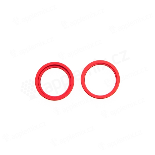 Kroužek krycího sklíčka zadní kamery Apple iPhone 14 / 14 Plus - sada 2ks - červený - kvalita A+