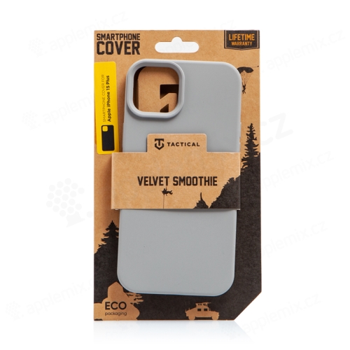Kryt TACTICAL Velvet Smoothie pre Apple iPhone 15 Plus - príjemný na dotyk - silikónový - hmlistá šedá
