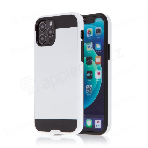 Kryt pro Apple iPhone 12 / 12 Pro - broušený povrch - plastový / gumový - černý / bílý