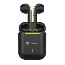 Sluchátka Bluetooth bezdrátová TACTICAL - TWS - pecky - černá / zlatá