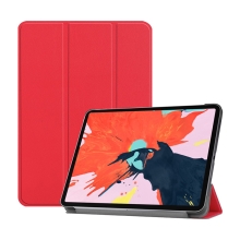 Pouzdro / kryt pro Apple iPad Pro 12,9&quot; (2018) - funkce chytrého uspání + stojánek - umělá kůže - červené