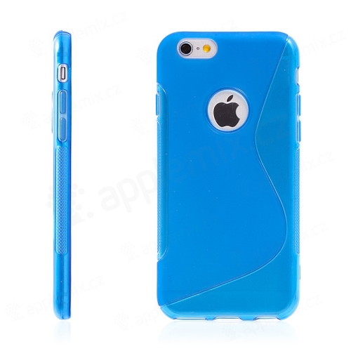 Kryt pro Apple iPhone 6 / 6S gumový výřez pro logo modrý