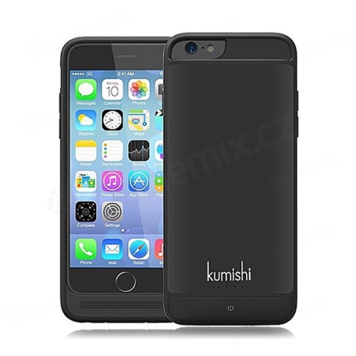 KUMISHI baterie externí s krytem pro Apple iPhone 6 / 6S 3000mAh MFi certifikovaná - černá