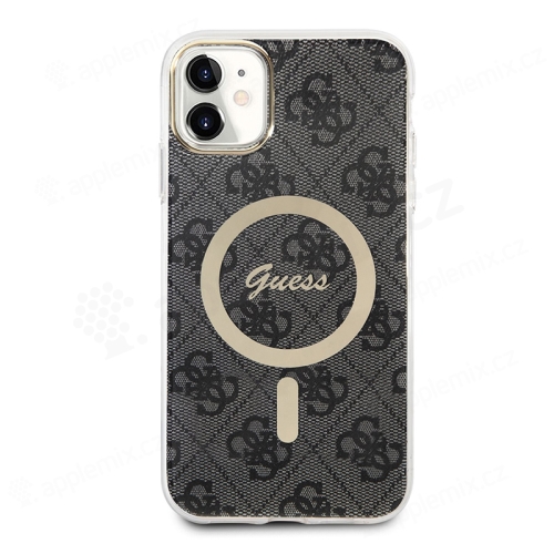 GUESS 4G IML pro Apple iPhone 11 - podpora MagSafe - plastový / gumový - šedý