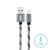 Synchronizační a nabíjecí kabel XO - Lightning pro Apple zařízení - tkanička - šedý / černý - 1m