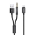 Kabel YESIDO hudební / nabíjecí - Lightning / 3,5mm jack + USB-A - 1,2m - černý