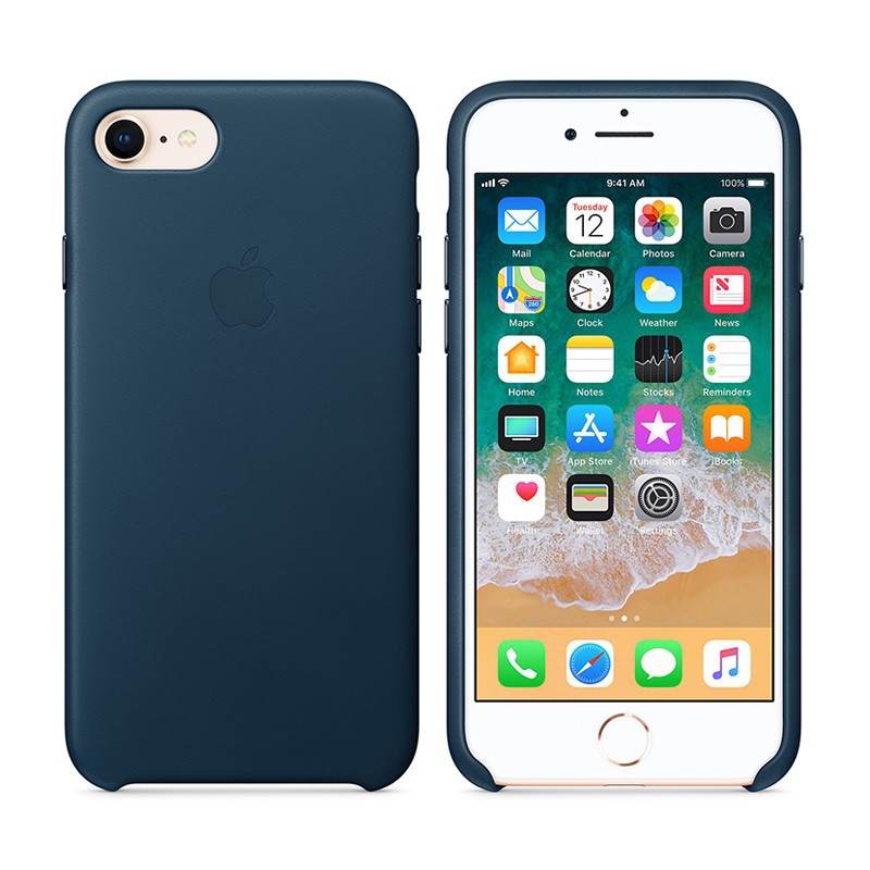 Originální kryt pro Apple iPhone 7 / 8 - kožený - vesmírně modrý