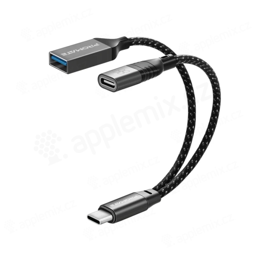 Přepojka / kabel PROMATE OTGLink-C pro Apple iPhone / iPad - USB-C na USB-A + USB-C - šedá