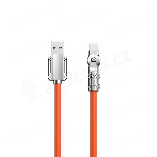 Synchronizačný a nabíjací kábel DUDAO USB-A / USB-C - otočný o 180° - 1 m - oranžový