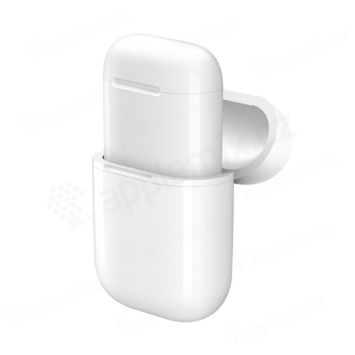 Pouzdro pro Apple AirPods pro bezdrátové Qi nabíjení - plast / silikon - bílé