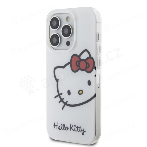 Kryt HELLO KITTY pre Apple iPhone 15 Pro Max - Hlava Hello Kitty - plast / guma - biely