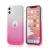 Kryt FORCELL Shining pro Apple iPhone 11 - výřez pro logo - plastový / gumový - stříbrný / růžový
