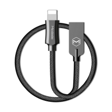 Synchronizační a nabíjecí kabel Lightning pro Apple zařízení MCDODO - tkanička - kovové koncovky - 1,2m - černý