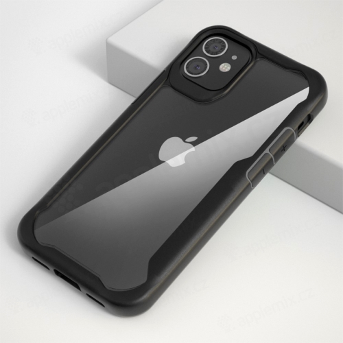 Kryt pre Apple iPhone 12 mini - plast / guma - priehľadný / čierny