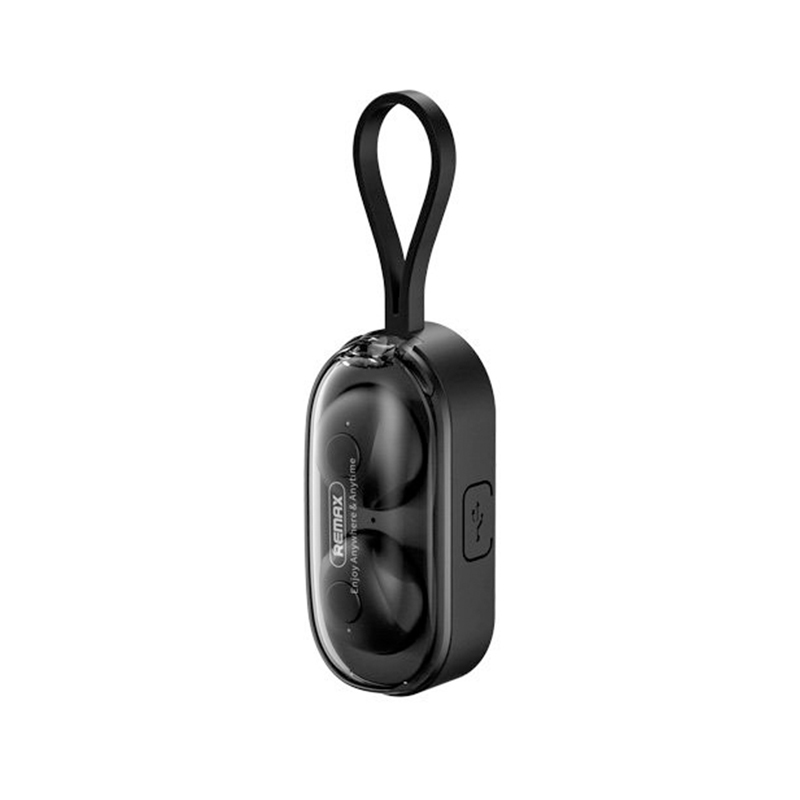 Sluchátka Bluetooth bezdrátová REMAX - True wireless - s dobíjecím náramkem - špunty - černá