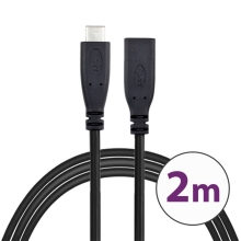 Kabel USB-C male / USB-C female - prodlužovací - 2m - černý