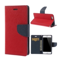 Pouzdro Mercury pro Apple iPhone 6 / 6S - stojánek a prostor pro platební karty - červeno-modré