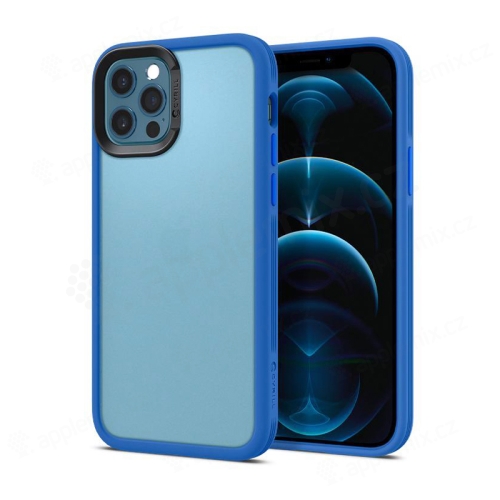 Kryt SPIGEN Color Brick pro Apple iPhone 12 / 12 Pro - guma / plast - průhledný / modrý