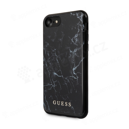 Kryt GUESS Marble pro Apple iPhone 7 / 8 / SE (2020) / SE (2022) - mramorová textura - plastový - černý