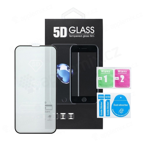 Tvrzené sklo (Tempered Glass) "5D" pro Apple iPhone 14 Pro - 2,5D - černý rámeček - čiré - 0,3mm