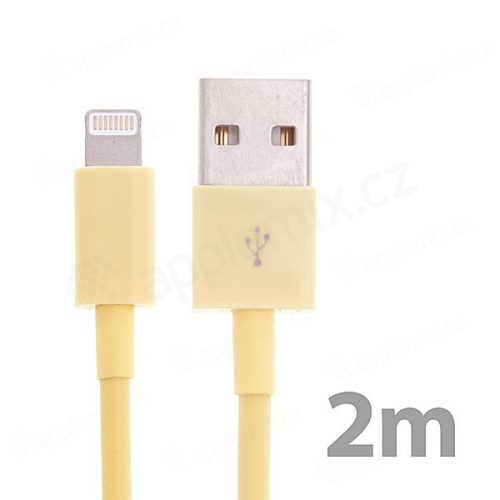 Synchronizačný a nabíjací kábel Lightning pre Apple iPhone / iPad / iPod - silný - žltý - 2 m