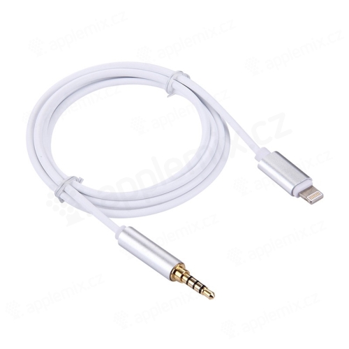 Kabel Lightning / 3,5mm jack pro Apple iPhone / iPad / iPod - 1m - bílý
