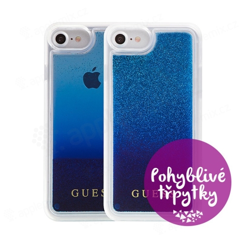Kryt GUESS Degrade Blue pro Apple iPhone 6 / 6S / 7 - plastový - glitter / modré třpytky