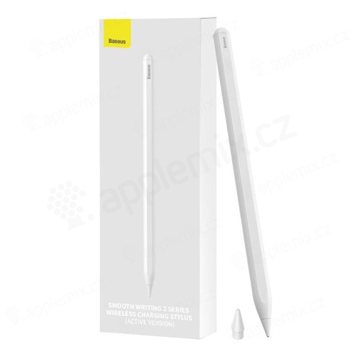 Dotykové pero / stylus BASEUS - aktivní provedení - bezdrátové nabíjení - Pencil kompatibilní - bílé