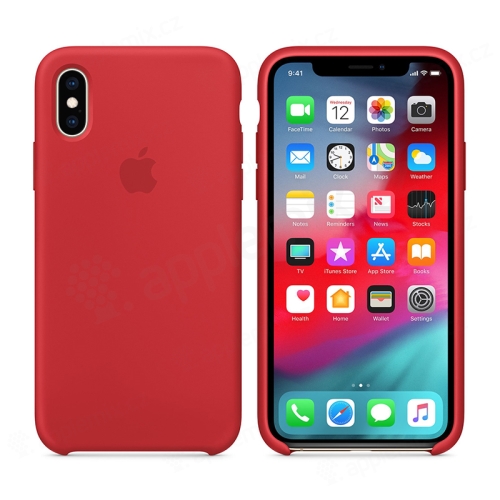 Originální kryt pro Apple iPhone Xs - silikonový - červený