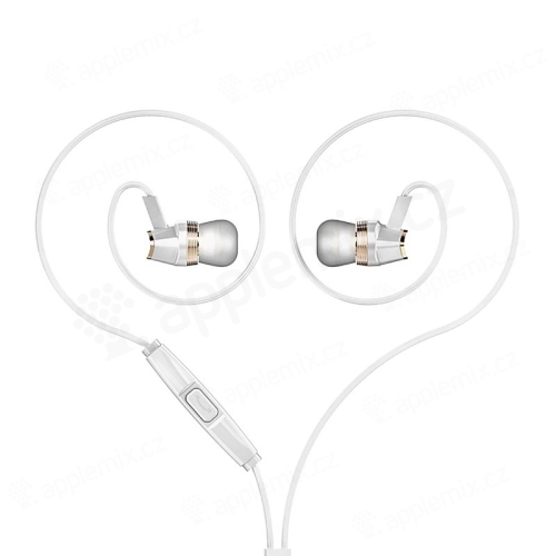 Sluchátka HOCO M4 pro Apple a další zařízení - ovládání + mikrofon - bílá