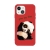 Kryt pre Apple iPhone 13 - roztomilá panda - gumový - červený