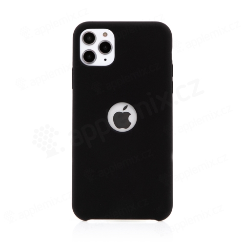 Kryt pre Apple iPhone 11 Pro Max - gumový - príjemný na dotyk - s výrezom na logo - čierny