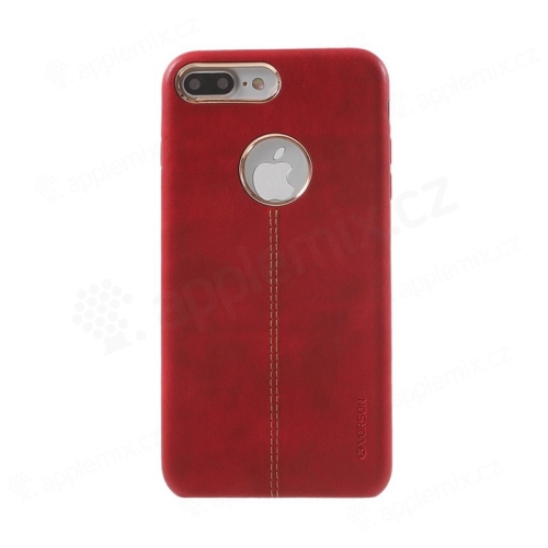 Kryt VORSON pro Apple iPhone 7 Plus / 8 Plus umělá kůže / výřez pro logo - červený
