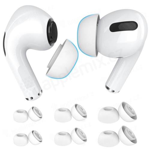 Štuple do uší pre Apple AirPods Pro / Pro 2 - sada 3 veľkostí - silikónové - biele