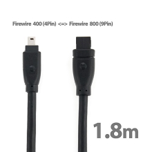 Propojovací kabel / redukce FireWire 800 / 400 (9pin / 4pin) - černý - 1,8m