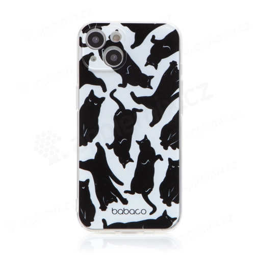 Kryt BABACO pro Apple iPhone 13 - líné kočky - gumový - bílý / černý