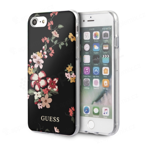 Kryt GUESS Flower Shiny N.4 pro Apple iPhone 7 / 8 / SE (2020) / SE (2022) - plastový - květiny