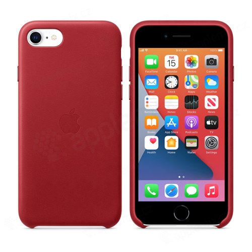 Originální kryt pro Apple iPhone 7 / 8 / SE (2020) / SE (2022) - kožený - červený