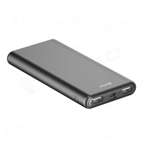 Externá batéria / powerbanka SWISSTEN Worx II - 2x USB-A + USB-C - 10000 mAh - čierna