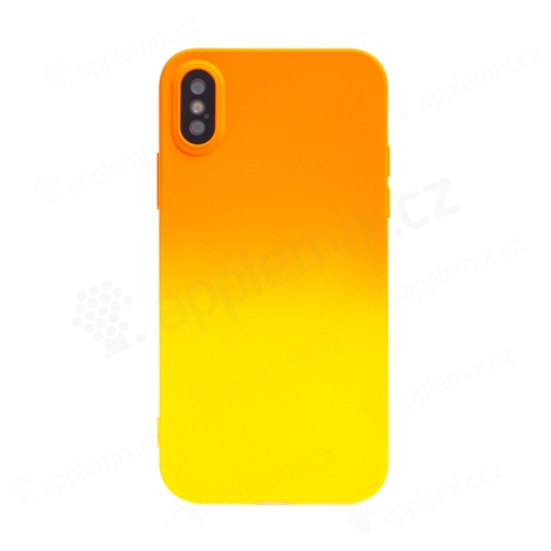 Kryt pre Apple iPhone X / Xs - farebný prechod - ochrana objektívu fotoaparátu - gumový - žltý / oranžový