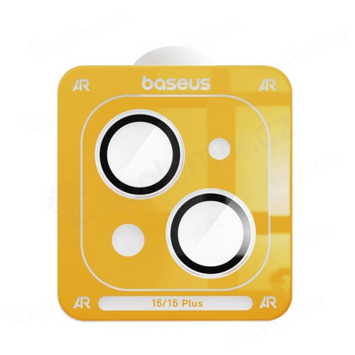 Tvrzené sklo (Temperd Glass) BASEUS pro Apple iPhone 15 / 15 Plus - na čočky kamery - černé