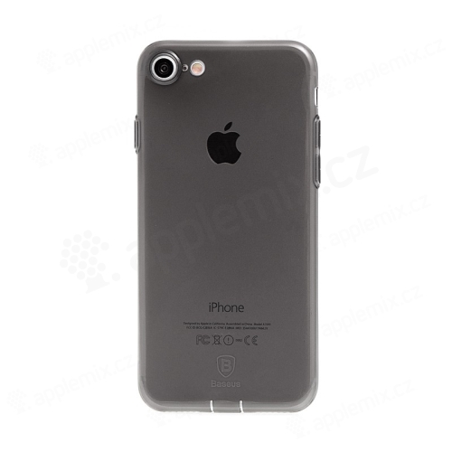 Kryt Baseus pro Apple iPhone 7 / 8 gumový  / antiprachové záslepky - černý průhledný