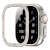 Tvrzené sklo + kovový rámeček pro Apple Watch Ultra 49mm - kovově béžové (původní barva)