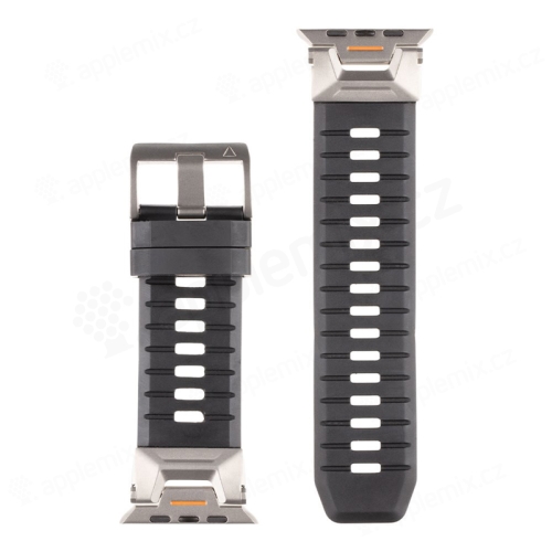 Remienok TACTICAL Tough pre Apple Watch Ultra 49 mm / 45 mm / 44 mm / 42 mm - fluórový elastomér - čierny