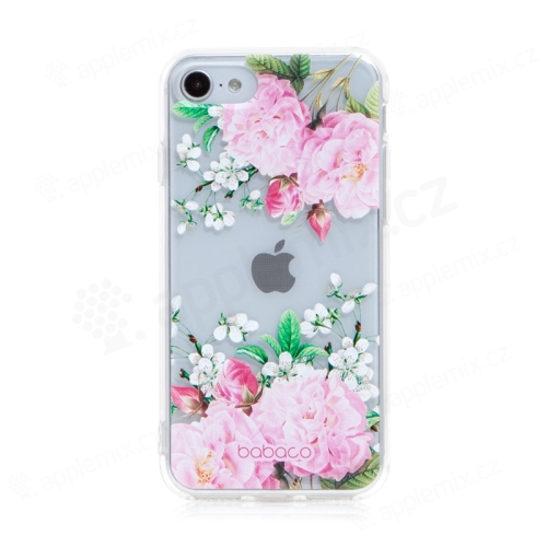Kryt BABACO pro Apple iPhone 7 / 8 / SE (2020) / SE (2022) - gumový - květiny - průhledný