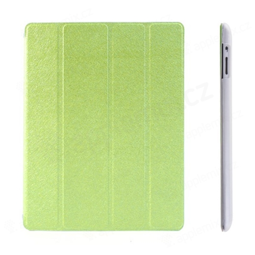 Pouzdro + Smart Cover pro Apple iPad 2. / 3. / 4.gen. - zelené průhledné - elegantní textura