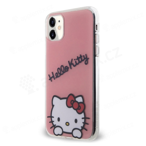 Kryt HELLO KITTY pre Apple iPhone 11 - Logo Daydreaming - plast/guma - ružový